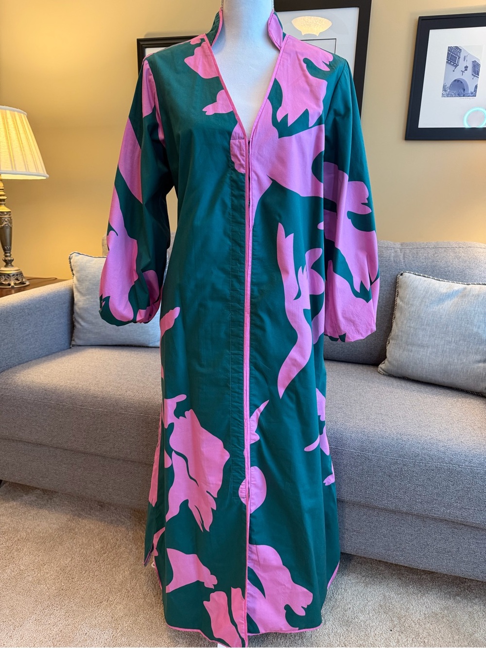 Hyacinth House Green & Pink Bold Floral Print Maxi Dress - Picture 8 of 8